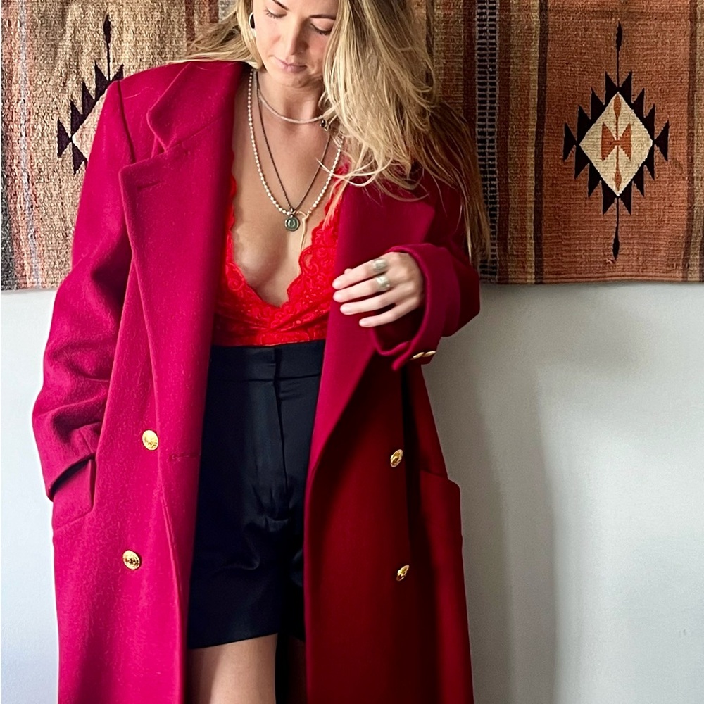 Vintage red wool coat